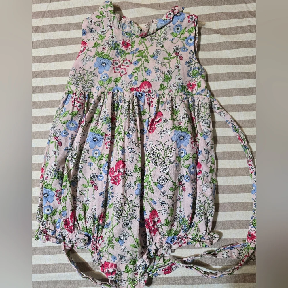 Little English Floral Print Dress with Pink and Blue Accents - Picture 1 of 3